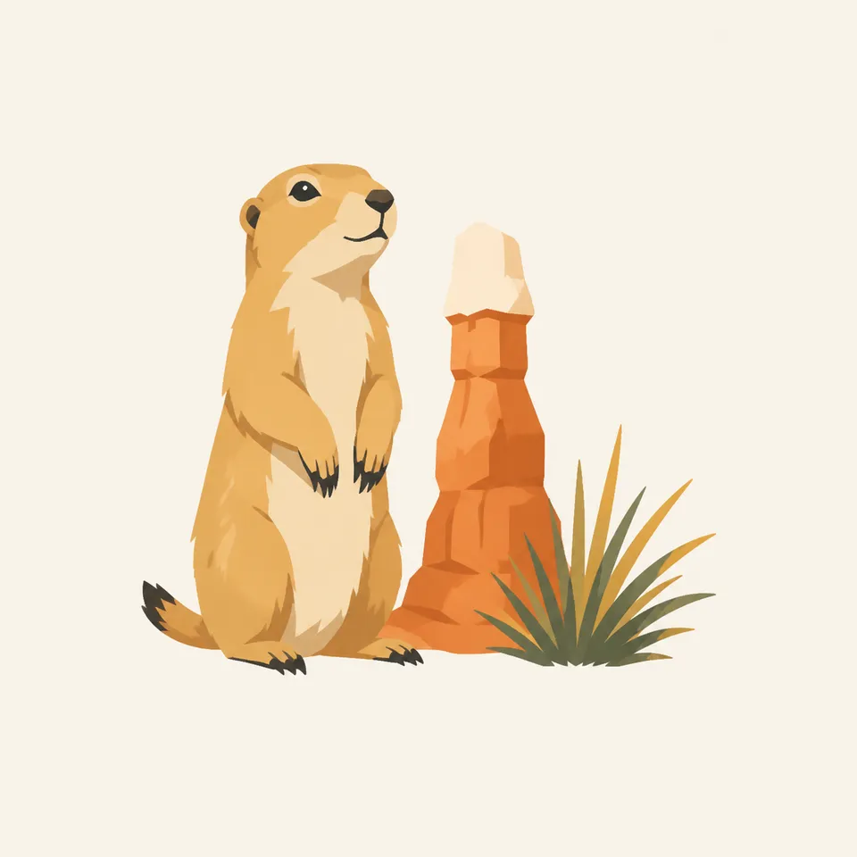 A prairie dog at the rim of Bryce Canyon, the extra mark for the park.