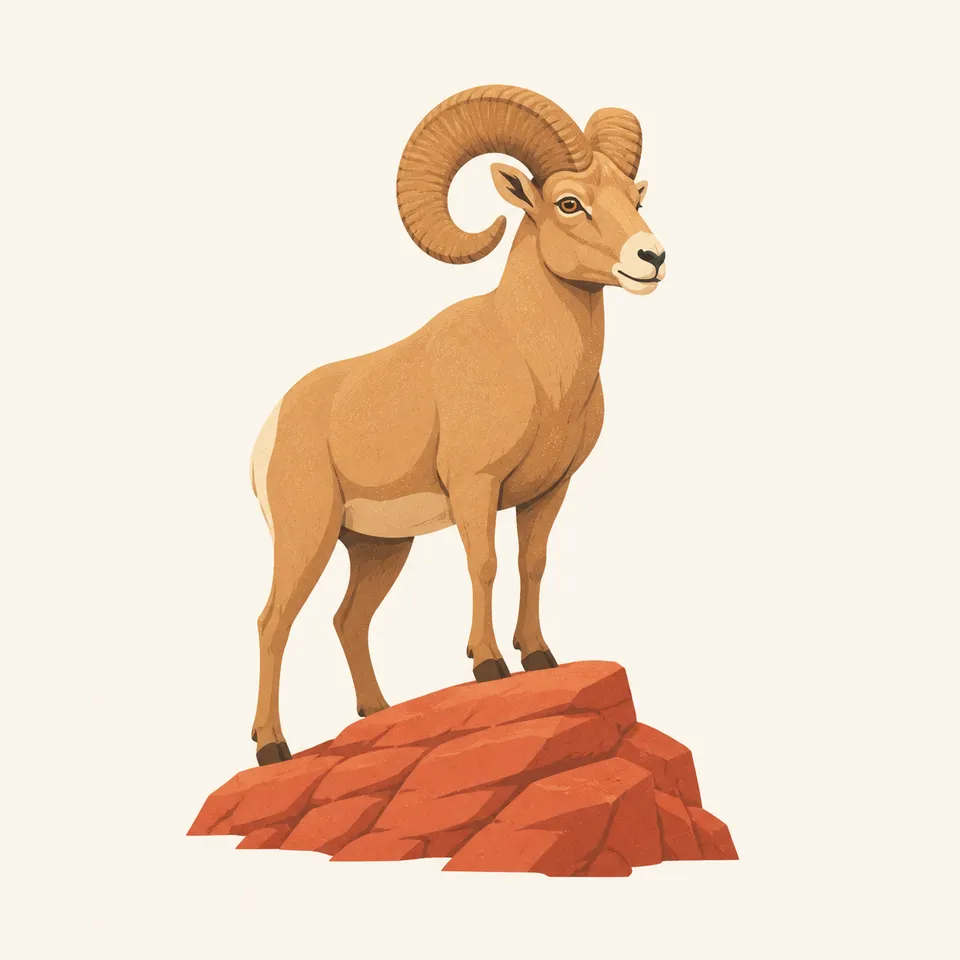 Desert bighorn in Zion, the extra mark for the park.